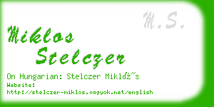 miklos stelczer business card